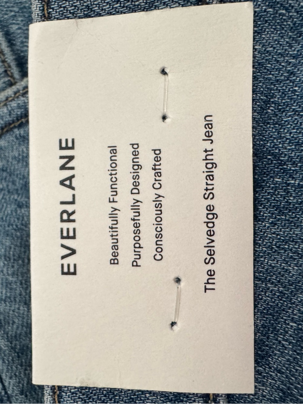 Everlane Blue and White Striped Denim Detail